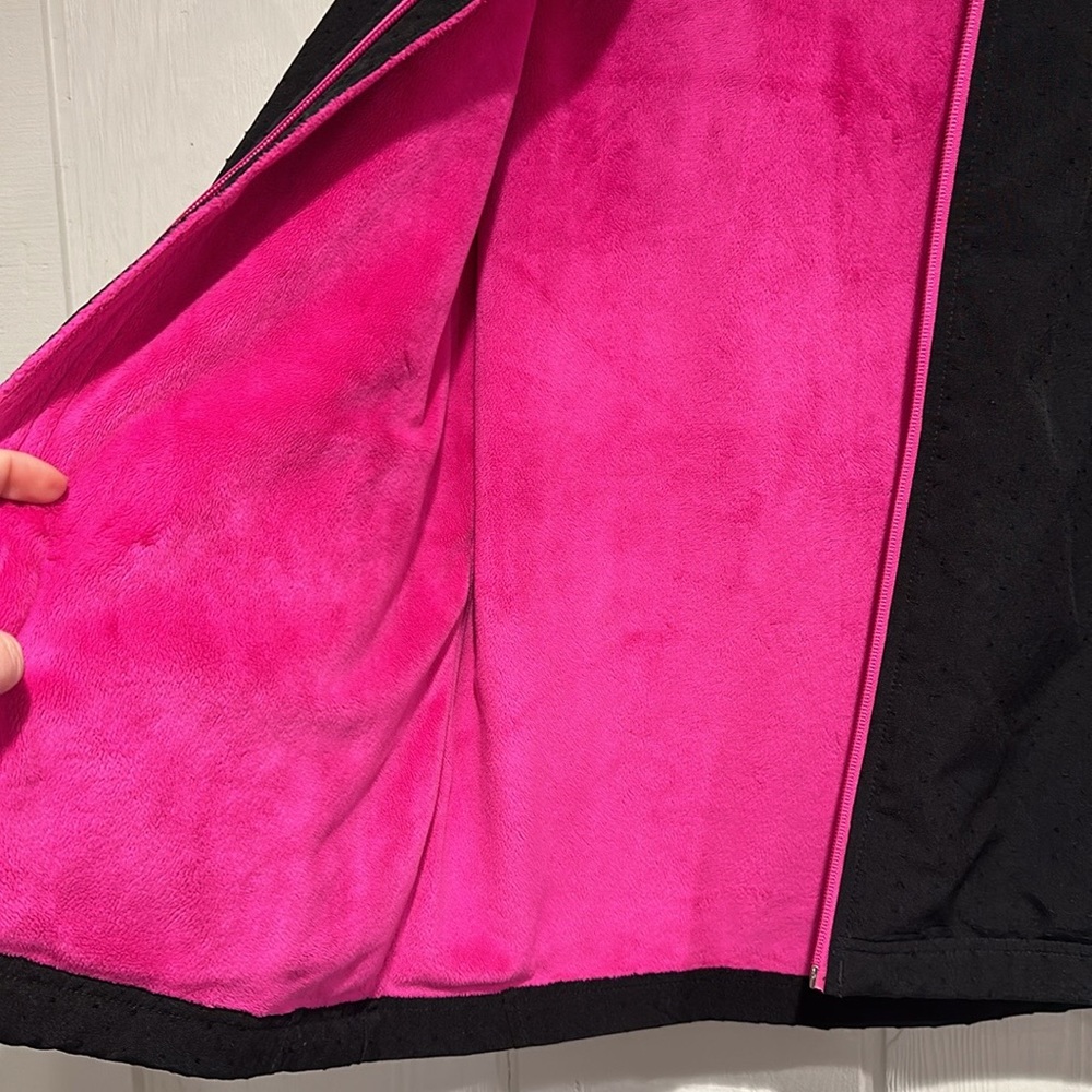 Girls North Face Hooded Zip Jacket-Blk/Pink - Picture 4 of 8